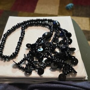 Elegant Black Beaded Necklace